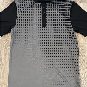 OGIO Black and Gray Checkered Golf Polo Shirt